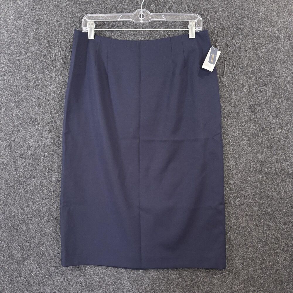 Pendleton Pencil Skirt Women's 10 Navy Blue 100% Virgin Wool Knee Length